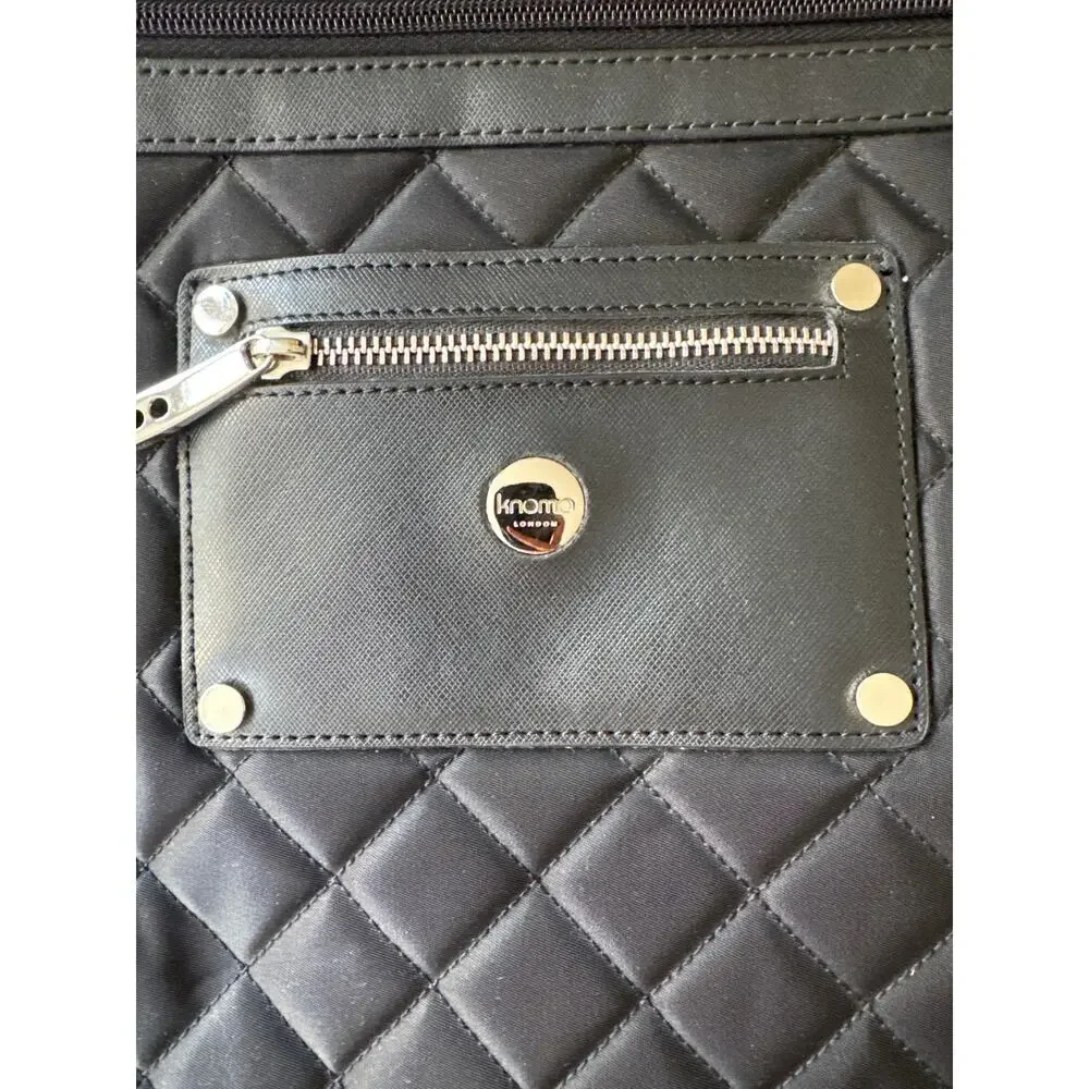 Women's Knomo London Quilted Laptop Bag in Black As Seen on Pippa Middleton